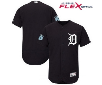 Men's Detroit Tigers Majestic Navy Blue 2017 Spring Training Authentic Flex Base Stitched MLB Custom Jersey
