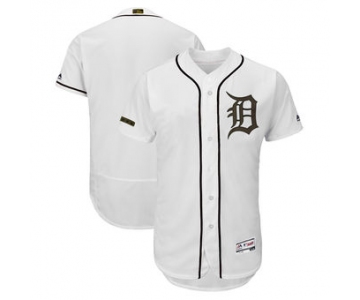 Men's Detroit Tigers Majestic White 2018 Memorial Day Authentic Collection Flex Base Team Custom Jersey