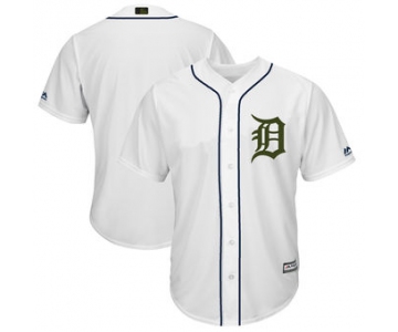 Men's Detroit Tigers Majestic White 2018 Memorial Day Cool Base Team Custom Jersey