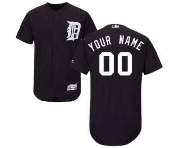 Mens Detroit Tigers Navy Blue Customized Flexbase Majestic MLB Collection Jersey