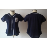 Women's Detroit Tigers Customized Navy Blue Jersey