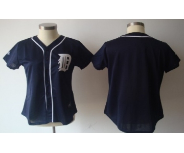 Women's Detroit Tigers Customized Navy Blue Jersey