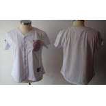 Women's Detroit Tigers Customized White With Pink Jersey
