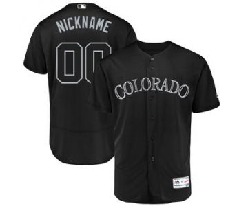 Colorado Rockies Majestic 2019 Players' Weekend Flex Base Authentic Roster Custom Black Jersey