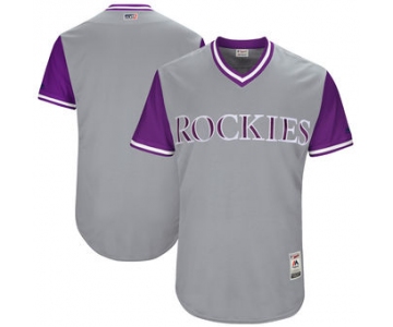 Custom Men's Colorado Rockies Majestic Gray 2017 Players Weekend Authentic Team Jersey
