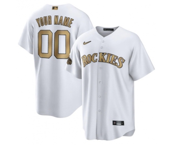 Men's Colorado Rockies Active Player Custom White 2022 All-Star Cool Base Stitched Baseball Jersey