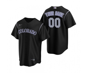 Men's Colorado Rockies Custom Nike Black Stitched MLB Cool Base Jersey