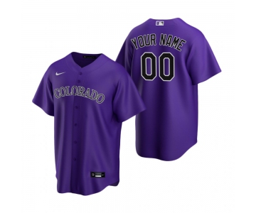 Men's Colorado Rockies Custom Nike Purple Stitched MLB Cool Base Jersey