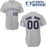 Men's Colorado Rockies Customized Gray Pinstripe Jersey