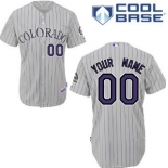 Men's Colorado Rockies Customized Gray Pinstripe Kids Jersey