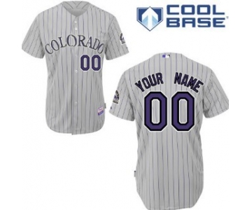 Men's Colorado Rockies Customized Gray Pinstripe Kids Jersey