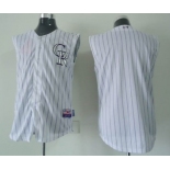 Men's Colorado Rockies Customized White Pinstripe Vest Jersey