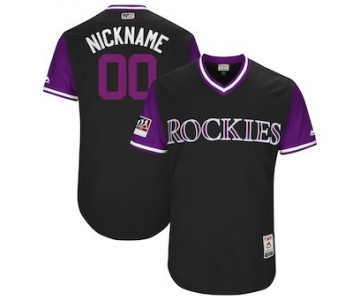 Men's Colorado Rockies Majestic Black 2018 Players' Weekend Authentic Flex Base Custom Jersey
