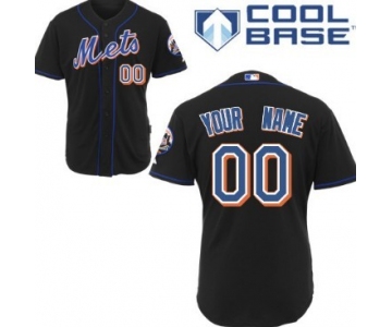 Men's New York Mets Customized Black Jersey