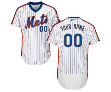 Mens New York Mets White With Royal Customized Flexbase Majestic MLB Collection Jersey