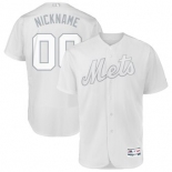 New York Mets Majestic 2019 Players' Weekend Flex Base Authentic Roster Custom White Jersey