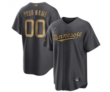 Men's Minnesota Twins Active Player Custom Charcoal 2022 All-Star Cool Base Stitched Baseball Jersey