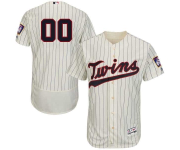 Mens Minnesota Twins Cream Customized Flexbase Majestic MLB Collection Jersey