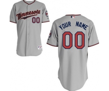 Men's Minnesota Twins Customized Gray Jersey