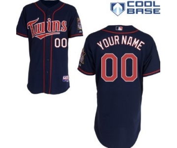 Men's Minnesota Twins Customized Navy Blue Jersey