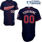 Men's Minnesota Twins Customized Navy Blue With Minnesota Jersey