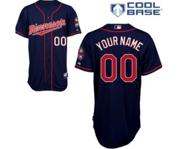 Men's Minnesota Twins Customized Navy Blue With Minnesota Jersey