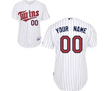 Men's Minnesota Twins Customized White Pinstripe Jersey