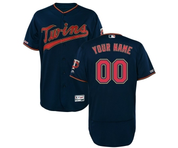 Men's Minnesota Twins Majestic Navy Alternate Authentic Collection Flex Base Custom Jersey