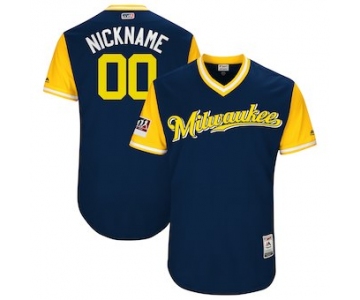 Custom Men's Milwaukee Brewers Majestic Navy 2017 Players Weekend Authentic Team Jersey