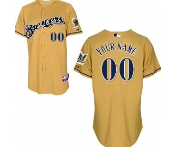 Kids' Milwaukee Brewers Customized Yellow Jersey