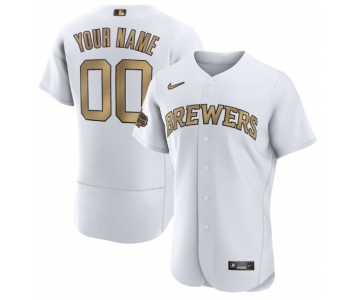 Men's Milwaukee Brewers Active Player Custom White 2022 All-Star Flex Base Stitched MLB Jersey