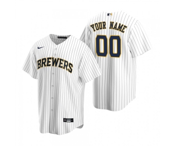 Men's Milwaukee Brewers Custom Nike White Stitched MLB Cool Base Jersey