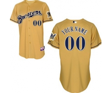 Men's Milwaukee Brewers Customized Yellow Jersey