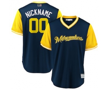 Men's Milwaukee Brewers Majestic Navy 2018 Players' Weekend Cool Base Custom Jersey