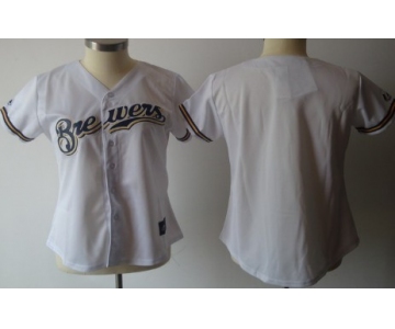 Women's Milwaukee Brewers Customized White Jersey