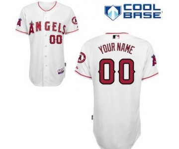Kids' LA Angels of Anaheim Customized White Jersey