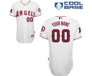 Men's LA Angels of Anaheim Customized White Jersey
