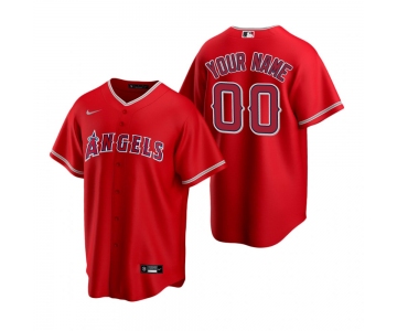 Men's Los Angeles Angels Custom Nike Red Stitched MLB Cool Base Jersey