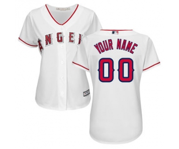Women's Los Angeles Angels Majestic White Home Cool Base Custom Jersey