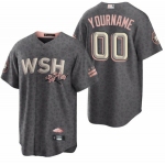 Men's Washington Nationals Active Player Custom 2022 Grey City Connect Cherry Blossom Cool Base Stitched Jersey