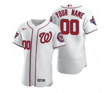 Men's Washington Nationals Custom Nike White 2020 Stitched MLB Flex Base Jersey