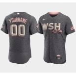 Men's Washington Nationals Customized 2022 Gray City Connect Cherry Blossom Flex Base Stitched Baseball Jersey