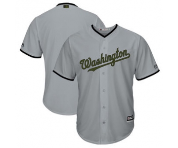 Men's Washington Nationals Majestic Gray 2018 Memorial Day Cool Base Team Custom Jersey