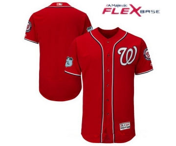 Men's Washington Nationals Majestic Scarlet Red 2017 Spring Training Authentic Flex Base Stitched MLB Custom Jersey