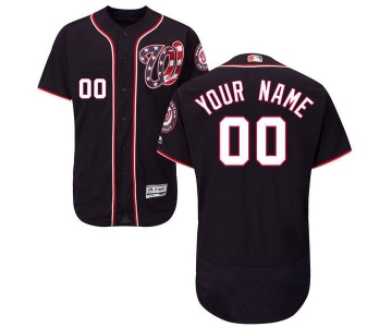 Mens Washington Nationals Navy Blue Customized Flexbase Majestic MLB Collection Jersey