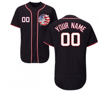 Nationals Black Men's Customized Flexbase New Design Jersey