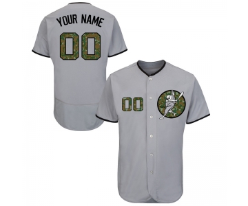 Nationals Gray Men's Customized Camo Logo Flexbase New Design Jersey