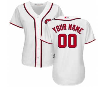Women's Washington Nationals Majestic White Home Cool Base Custom Jersey