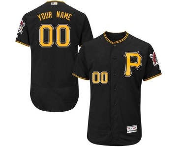 Mens Pittsburgh Pirates Black Customized Flexbase Majestic MLB Collection Jersey