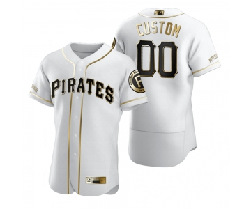 Men's Pittsburgh Pirates Custom Nike White Stitched MLB Flex Base Golden Edition Jersey